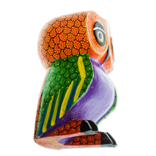 Load image into Gallery viewer, Mexican Hand Painted Copal Wood Owl Alebrije Sculpture - Nocturnal Mirage | NOVICA
