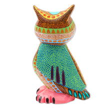 Load image into Gallery viewer, Hand-Carved Copal Wood Owl Alebrije Sculpture from Mexico - Dream Vision | NOVICA
