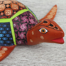 Load image into Gallery viewer, Handcrafted Copal Wood Alebrije Turtle Figurine - Turtle Friend | NOVICA
