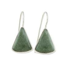 Load image into Gallery viewer, Apple Green Triangular Jade Earrings from Guatemala - Apple Green Mayan Triangles | NOVICA

