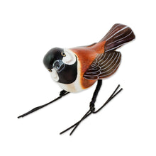 Load image into Gallery viewer, Ceramic Figurine of a Chestnut-Backed Chickadee Bird - Chestnut-Backed Chickadee | NOVICA
