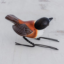 Load image into Gallery viewer, Ceramic Figurine of a Chestnut-Backed Chickadee Bird - Chestnut-Backed Chickadee | NOVICA
