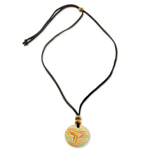 Load image into Gallery viewer, Bird-Themed Pinewood Pendant Necklace from Guatemala - Messenger of Fortune | NOVICA
