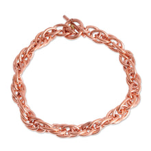 Load image into Gallery viewer, Handcrafted Copper Rope Chain Bracelet from Mexico - Bright Connection | NOVICA
