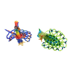 Load image into Gallery viewer, Hand-Beaded Glass Peacock Ornaments from Guatemala (Pair) - Real Beauty | NOVICA
