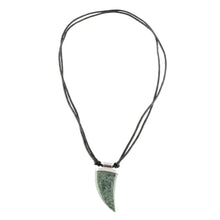 Load image into Gallery viewer, Green Jade Tusk Pendant Necklace from Guatemala - Wide Tusk in Green | NOVICA
