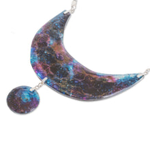 Load image into Gallery viewer, Modern Recycled Glass Pendant Necklace from Costa Rica - The Cosmos | NOVICA
