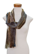 Load image into Gallery viewer, Earth-Tone Rayon Chenille Scarf from Guatemala - Paths | NOVICA
