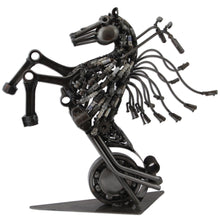 Load image into Gallery viewer, Upcycled Metal Motorcycle Horse Sculpture from Mexico - Iron Horse | NOVICA
