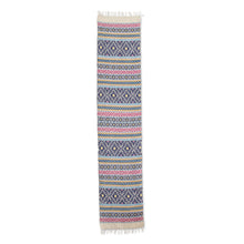 Load image into Gallery viewer, Handwoven Cotton Table Runner in Blue from Guatemala - Guatemala is Life | NOVICA
