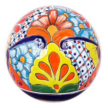 Load image into Gallery viewer, Floral Talavera-Style Ceramic Decorative Accent from Mexico - Summer Designs | NOVICA
