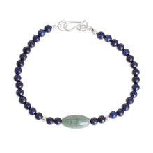 Load image into Gallery viewer, Jade and Lapis Lazuli Beaded Bracelet from Guatemala - Cool Serenity | NOVICA
