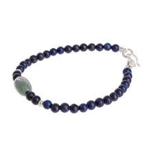 Load image into Gallery viewer, Jade and Lapis Lazuli Beaded Bracelet from Guatemala - Cool Serenity | NOVICA
