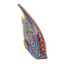 Load image into Gallery viewer, 12-inch Hand Carved and Painted Alebrije Fish Sculpture - Zapotec Fish | NOVICA

