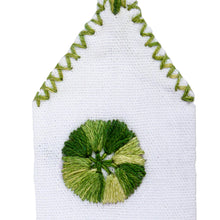 Load image into Gallery viewer, Handwoven Hand Embroidered Green and White Bookmark - San Cristobal Valley | NOVICA
