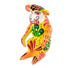 Load image into Gallery viewer, Small Yellow Monkey Figurine in Pinewood - Yellow Monkey | NOVICA
