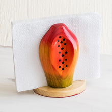 Load image into Gallery viewer, Carved Wood Papaya Napkin Holder - Luscious Papaya | NOVICA
