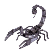 Load image into Gallery viewer, Recycled Scrap Metal Sculpture from Mexico - Escorpion Rustico | NOVICA
