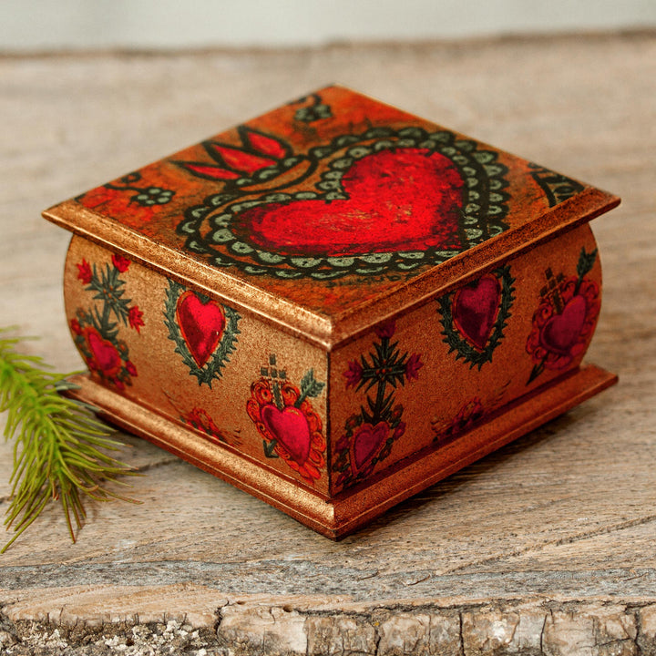 Sacred Heart Motif Decorative Box - Tonala Sacred Heart | NOVICA