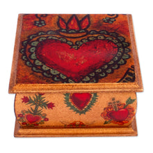 Load image into Gallery viewer, Sacred Heart Motif Decorative Box - Tonala Sacred Heart | NOVICA

