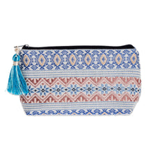 Load image into Gallery viewer, Cotton Cosmetic Case from Guatemala - Diamond Frieze | NOVICA
