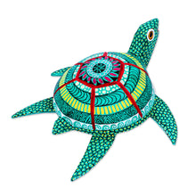 Load image into Gallery viewer, Hand Painted Turtle Sculpture - Serene Turtle | NOVICA
