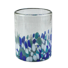 Load image into Gallery viewer, Blue Green and White Spotted Rocks Glasses (Set of 6) - Blue Cool | NOVICA
