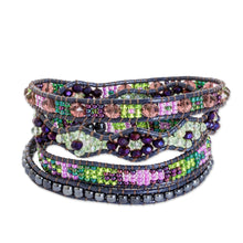 Load image into Gallery viewer, Handcrafted Beaded Positive Energy Long Wrap Bracelet - Wisdom of the Cosmos | NOVICA
