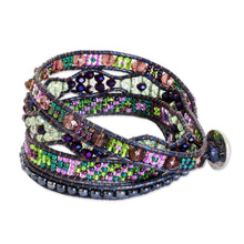Load image into Gallery viewer, Handcrafted Beaded Positive Energy Long Wrap Bracelet - Wisdom of the Cosmos | NOVICA
