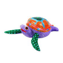 Load image into Gallery viewer, Handcrafted Copal Wood Alebrije - Lilac Turtle | NOVICA
