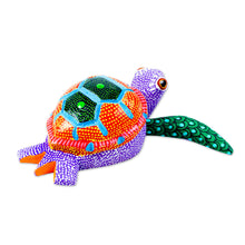 Load image into Gallery viewer, Handcrafted Copal Wood Alebrije - Lilac Turtle | NOVICA

