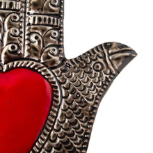 Load image into Gallery viewer, Artisan Crafted Metal Wall Accent from Mexico - Hand of Fatima | NOVICA
