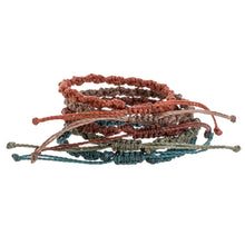 Load image into Gallery viewer, Set of 5 Handmade Assorted Relaxed Color Macrame Bracelets - Flame and Water | NOVICA
