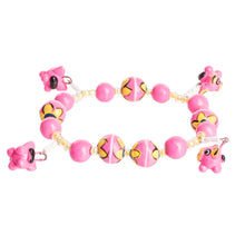 Load image into Gallery viewer, Handcrafted Ceramic Beaded Stretch Bracelet in Pink - Little Pink Pigs | NOVICA
