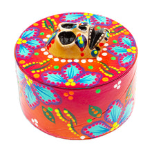 Load image into Gallery viewer, Papier Mache Skull Jewelry Box Made with Recycled Cardboard - Skull in Red | NOVICA
