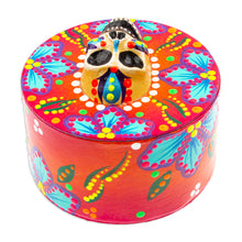 Load image into Gallery viewer, Papier Mache Skull Jewelry Box Made with Recycled Cardboard - Skull in Red | NOVICA
