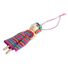 Load image into Gallery viewer, Handcrafted Worry Doll Christmas Ornament - Kahlo | NOVICA
