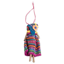 Load image into Gallery viewer, Handcrafted Worry Doll Christmas Ornament - Kahlo | NOVICA
