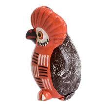 Load image into Gallery viewer, Red Owl-shaped Ceramic Figurine Handmade in Guatemala - Summer Tecolote | NOVICA
