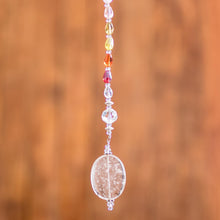 Load image into Gallery viewer, Crystal and Glass Beaded Suncatcher in Warm Shades - Warm Whispers | NOVICA
