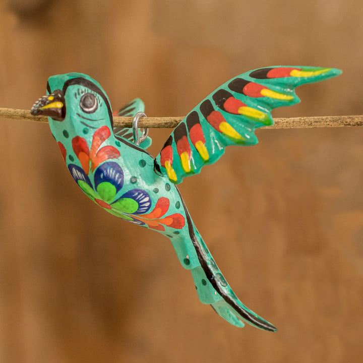 Hand-Painted Tropical Bird Wooden Ornament from Guatemala - Beloved Bird | NOVICA
