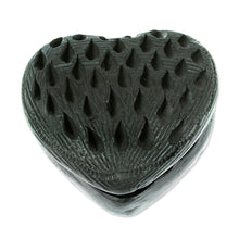 Load image into Gallery viewer, Barro Negro Black Ceramic Mini Jewelry Box Crafted in Mexico - Heart &amp; Drops | NOVICA
