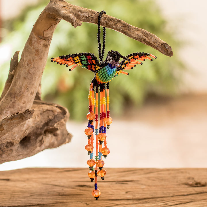Multicolor Bird-Themed Home Accent Hand Made in Guatemala - Hummingbird Waterfall | NOVICA