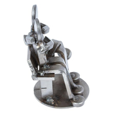 Load image into Gallery viewer, Recycled Auto Parts Lovers Figurine Handmade in Mexico - Affectionate Lovers | NOVICA
