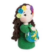 Load image into Gallery viewer, Crocheted Cotton World Peace Theme Decorative Display Doll - Earth Mother for World Peace | NOVICA
