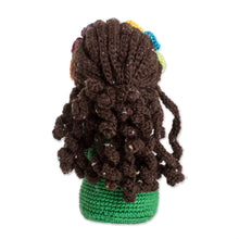 Load image into Gallery viewer, Crocheted Cotton World Peace Theme Decorative Display Doll - Earth Mother for World Peace | NOVICA
