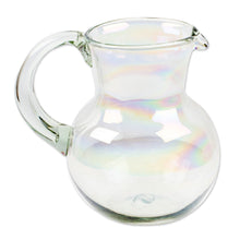 Load image into Gallery viewer, Eco-Friendly Clear Handblown Recycled Glass Pitcher - Ethereal Splendor | NOVICA

