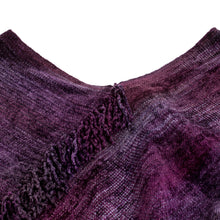 Load image into Gallery viewer, Cotton Blend Poncho in Purple Hues Handwoven in Guatemala - Primaveral Wine | NOVICA
