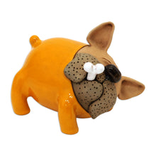 Load image into Gallery viewer, Orange Bulldog Ceramic Figurine Made and Painted by Hand - Orange Bulldog | NOVICA
