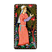 Load image into Gallery viewer, Handcrafted Painted Walnut Wood Jewelry Box from Uzbekistan - Pomegranate Blessing | NOVICA
